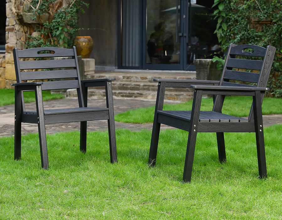 블랙 2팩 크로스백 HDPE Adirondack 다이닝 체어