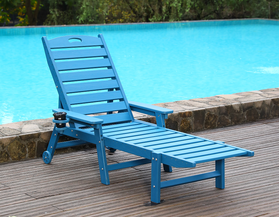 다이빙 준비 블루 HDPE 풀사이드 Adirondack 라운지 의자