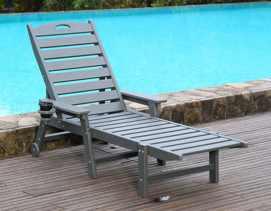 Urban Grey HDPE 싱글 Adirondack 라운지 의자