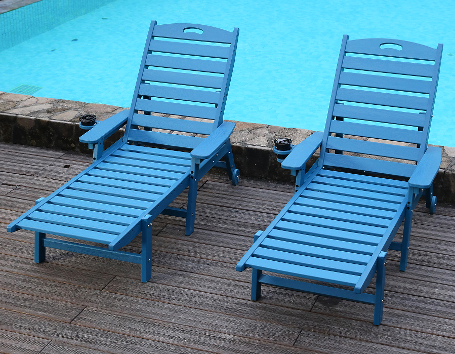 서린 오션 블루 2팩 HDPE 리클라이닝 Adirondack 세트