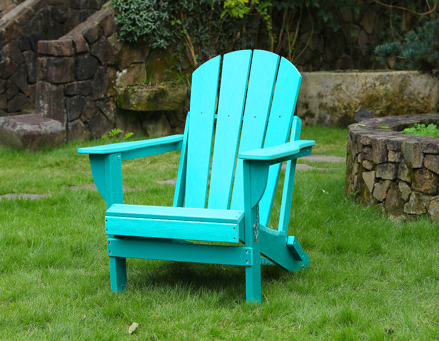 활기찬 청록색 HDPE 개구리 Adirondack 의자