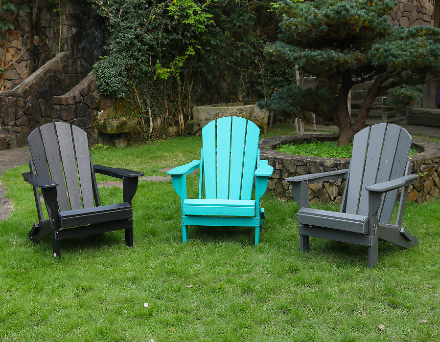 활기찬 청록색 HDPE 개구리 Adirondack 의자