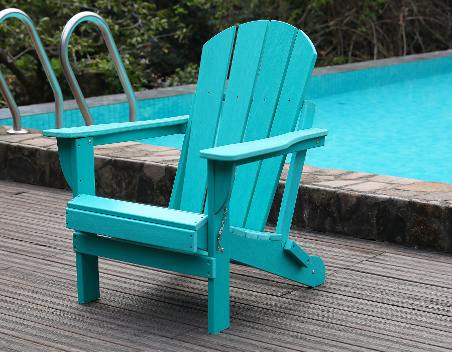 활기찬 청록색 HDPE 개구리 Adirondack 의자
