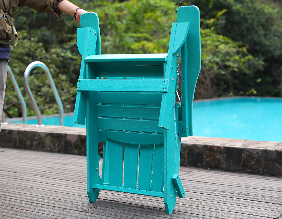 활기찬 청록색 HDPE 개구리 Adirondack 의자