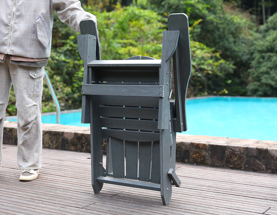 Storm Grey HDPE Adirondack 개구리 의자 - 전천후