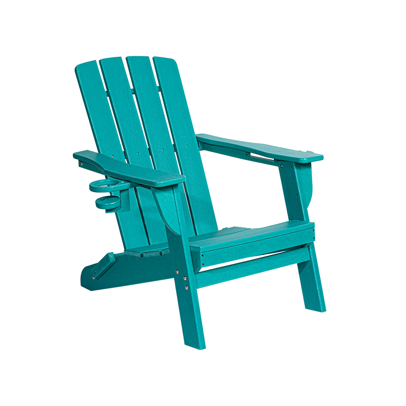 스테인레스 스틸 하드웨어를 갖춘 Lake Blue 소형 HDPE Adirondack 의자