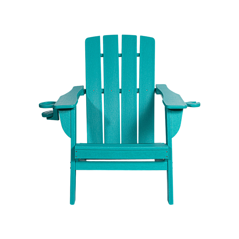 스테인레스 스틸 하드웨어를 갖춘 Lake Blue 소형 HDPE Adirondack 의자